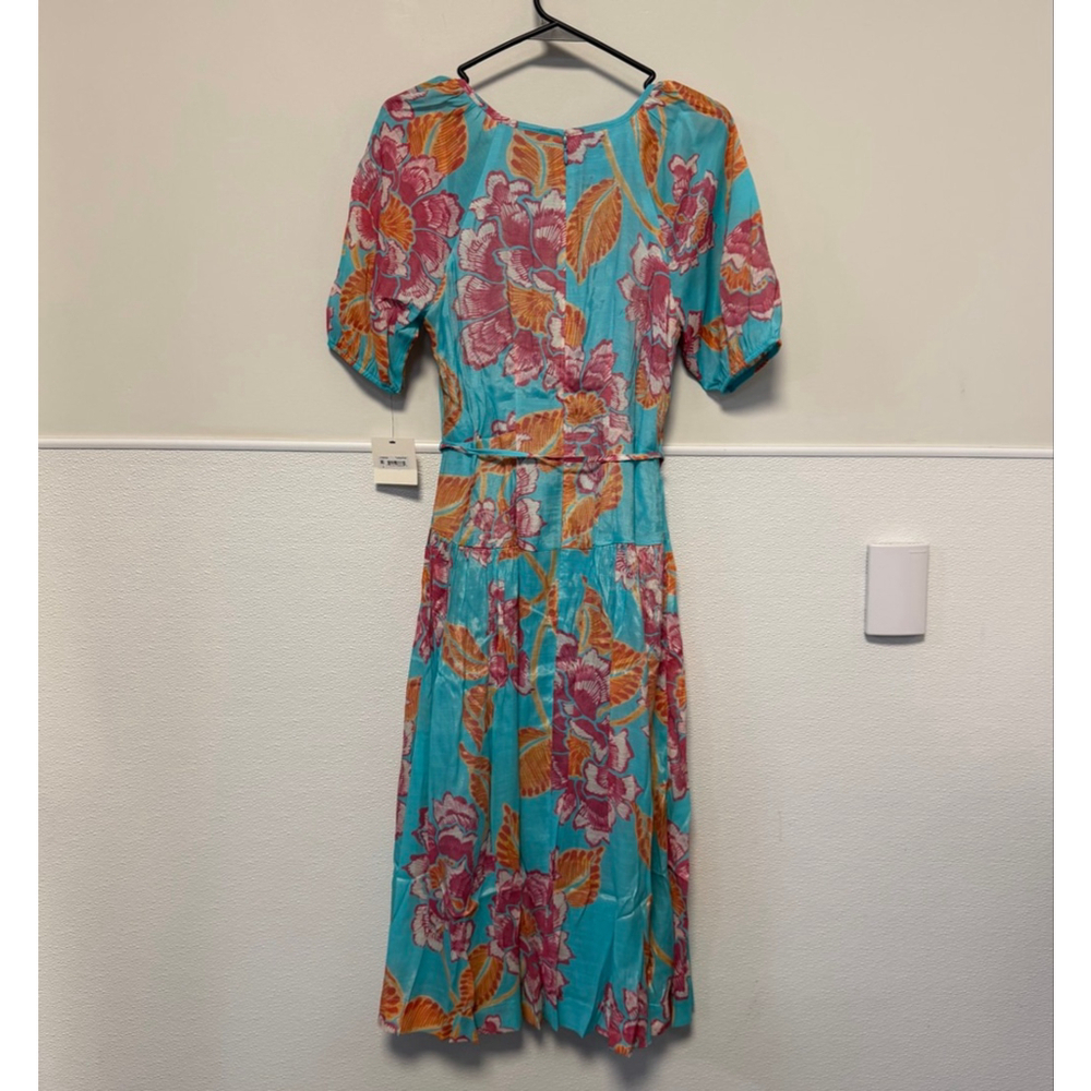 Women's THE GOOD JOURNEY Turquoise Pink Floral Midi Dress S NEW NWT MSRP $138 - Picture 6 of 16